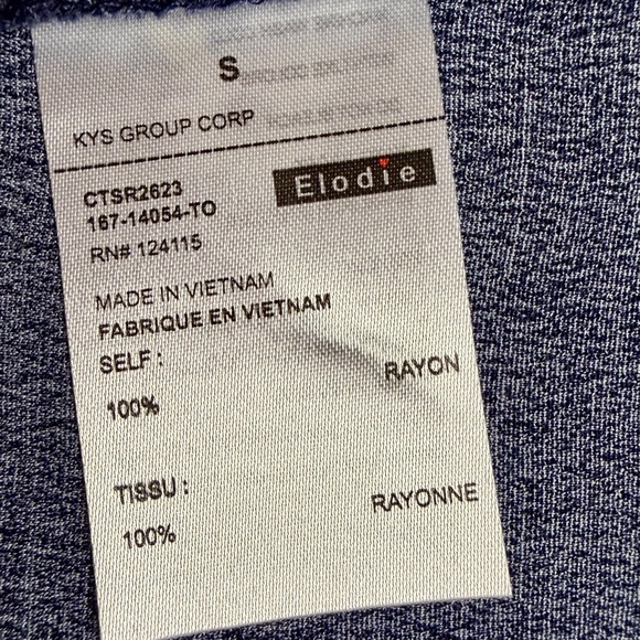 Elodie Navy Floral Button-Front Blouse – Size S – NWT - Picture 9 of 9